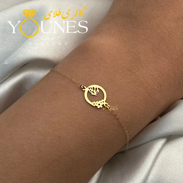 دستبند تمام طلا پروانه گلی